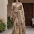 Cream Color Dori With Printed Work Silk Blend Saree