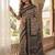 Roman Silk Print With Real Mirror work Saree With Blouse Set For Women's