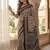 Roman Silk Print With Real Mirror work Saree With Blouse Set For Women's