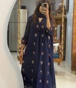 WOMEN PURE COTTON EMBROIDERY A-LINE KURTA WITH PANT AND DUPATTA 