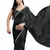 Black color fendy chiffon saree with running blouse