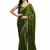 Mehendi green color fendy chiffon saree with running blouse