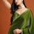 Mehendi green color fendy chiffon saree with running blouse