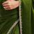 Mehendi green color fendy chiffon saree with running blouse