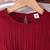 Wine red pleated solid georgette fit & flare girls dress