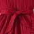 Wine red pleated solid georgette fit & flare girls dress