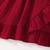 Wine red pleated solid georgette fit & flare girls dress