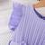 Purple blue pleated solid georgette fit & flare girls dress