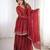 Maroon Color Real Mirror With Handwork Mal Chanderi Kurti Sharara Set