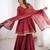 Maroon Color Real Mirror With Handwork Mal Chanderi Kurti Sharara Set