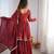 Maroon Color Real Mirror With Handwork Mal Chanderi Kurti Sharara Set