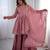 Onion Pink Color Real Mirror With Handwork Mal Chanderi Kurti Sharara Set