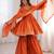Orange Color Real Mirror With Handwork Mal Chanderi Kurti Sharara Set