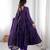 Purple Color Real Mirror Work With Handwork mal Chanderi Gown Set