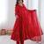 Red Color Real Mirror Work With Handwork mal Chanderi Gown Set