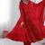 Red Color Real Mirror Work With Handwork mal Chanderi Gown Set
