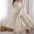 White Color Real Mirror Work With Handwork mal Chanderi Gown Set