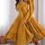 Yellow Color Real Mirror Work With Handwork mal Chanderi Gown Set