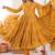 Yellow Color Real Mirror Work With Handwork mal Chanderi Gown Set