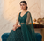 Dark Green Georgette Silk Sequins Work Lehenga Choli with Organza Dupatta