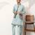 Pistachio viscose silk thread & sequence embroidered work kurta with dupatta