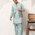Pistachio viscose silk thread & sequence embroidered work kurta with dupatta