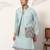 Pistachio viscose silk thread & sequence embroidered work kurta with dupatta