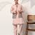 Peach viscose silk thread & sequence embroidered work kurta with dupatta