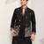 Black viscose silk thread & sequence embroidered work kurta with dupatta