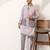 Dusty lavender viscose silk thread & sequence embroidered work kurta with dupatta