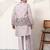 Dusty lavender viscose silk thread & sequence embroidered work kurta with dupatta