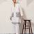 White viscose silk thread & sequence embroidered work kurta with dupatta