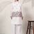 White viscose silk thread & sequence embroidered work kurta with dupatta