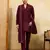 Purple viscose silk thread & sequence embroidered work kurta with dupatta