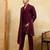 Purple viscose silk thread & sequence embroidered work kurta with dupatta