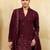 Purple viscose silk thread & sequence embroidered work kurta with dupatta