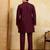 Purple viscose silk thread & sequence embroidered work kurta with dupatta