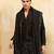 Black viscose silk thread & sequence embroidered work kurta with dupatta