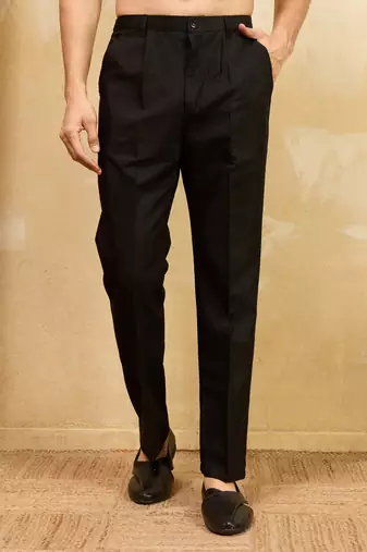 Black viscose silk thread & sequence embroidered work kurta with dupatta