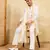 White viscose silk thread & sequence embroidered work kurta with dupatta
