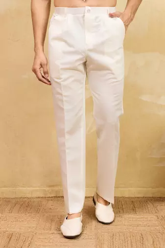 White viscose silk thread & sequence embroidered work kurta with dupatta