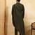 Green viscose silk thread & sequence embroidered work kurta with dupatta