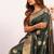 Bottle green color silk blend resham weaves sarees