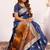 Navy blue color silk blend resham weaves sarees