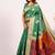 Perrot green color silk blend resham weaves sarees
