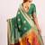Perrot green color silk blend resham weaves sarees