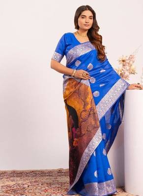 Royal color silk blend resham weaves sarees 1