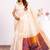 White color silk blend resham weaves sarees
