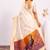 White color silk blend resham weaves sarees