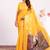 Yellow color silk blend resham weaves sarees